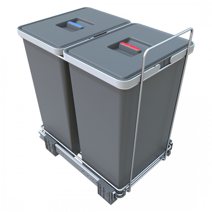 Pull Out Trash Can ECOFIL 2 bins total capacity 50qt (48lt)