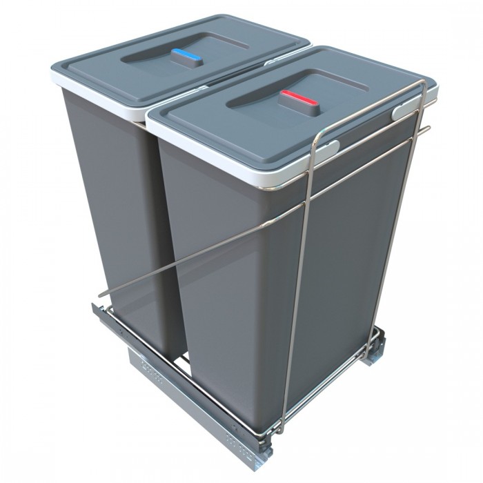 Pull Out Trash Can ECOFIL 2 bins total capacity 74qt (70lt)